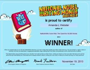 nanowrimo completion certificate